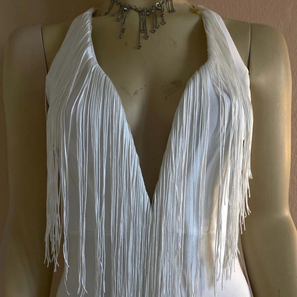 white semi formal party dress by lufashions